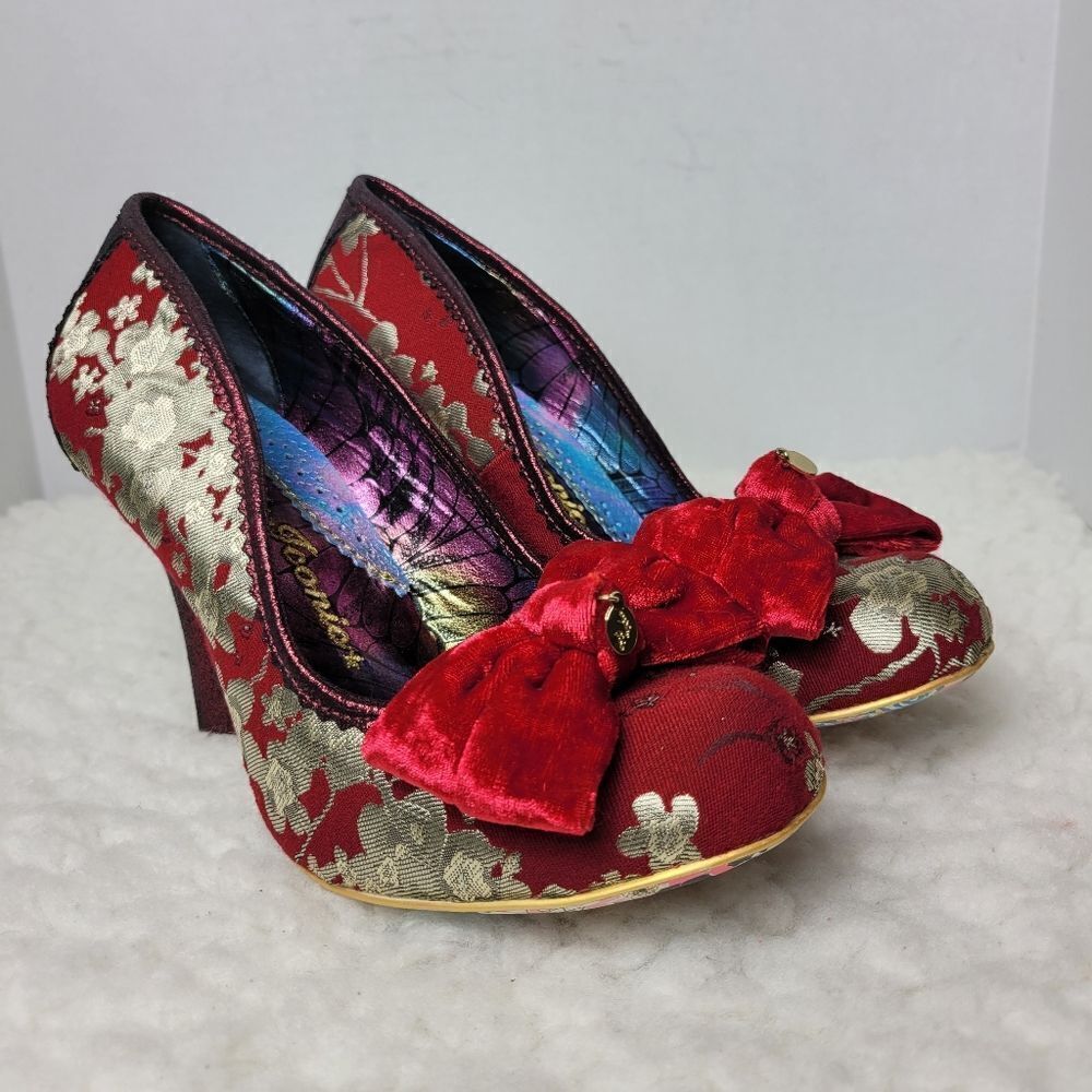 Irregular Choice French Fries Womens Shies Size 10.5 velvet Floral Evening Court